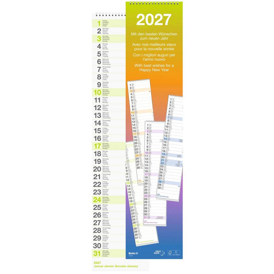 Calendrier mural mensuel Longus
