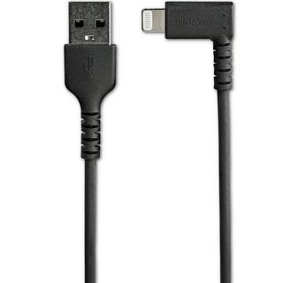 STARTECH.COM  Câble USB-A vers Lightning Noir Robuste 2m Coudé à 90° - Câble de Charge/Synchronisation USB Type A vers Lightning en Fibre Aramide Robuste et Résistante - Certifié Apple MFi - iPhone 