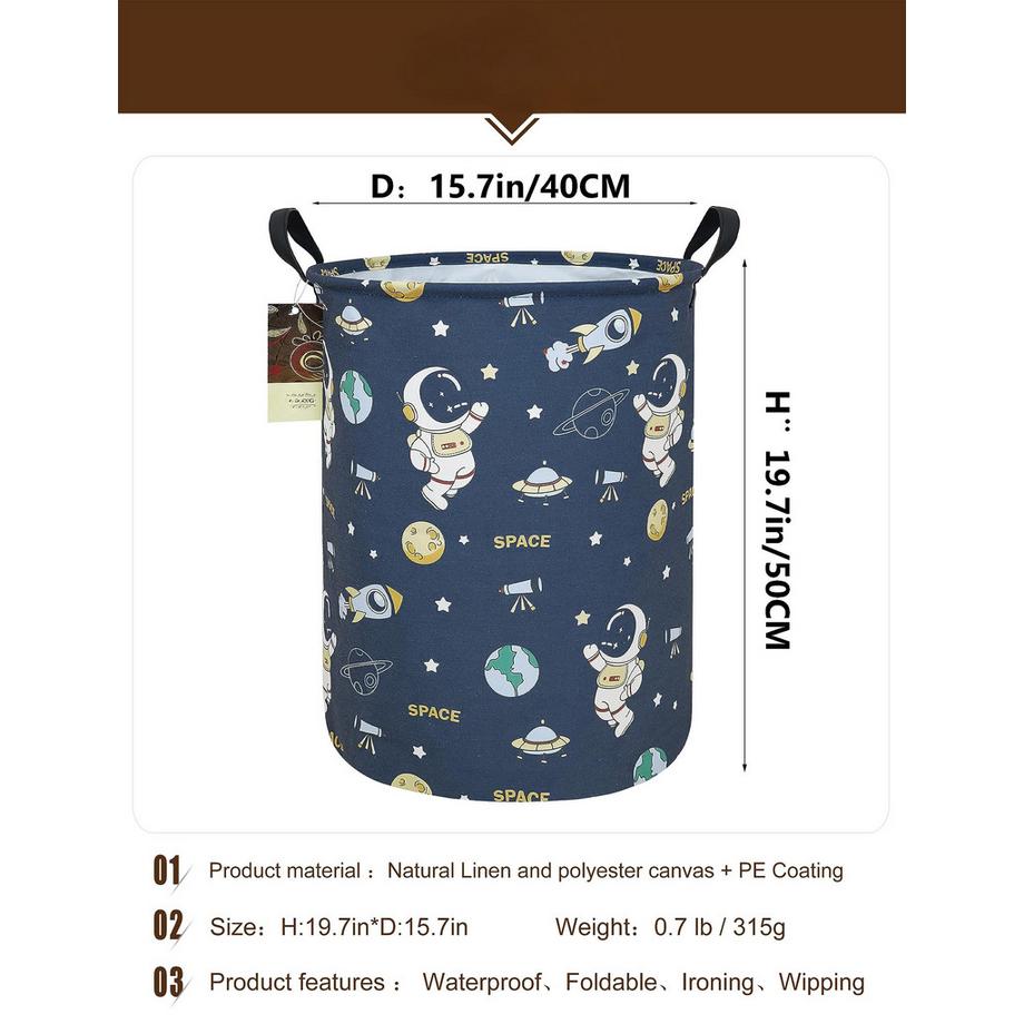 Alopini Panier à linge, grand panier de rangement léger en tissu de toile, organisateur de jouets, vêtements sales, pliable et imperméable à l'eau  