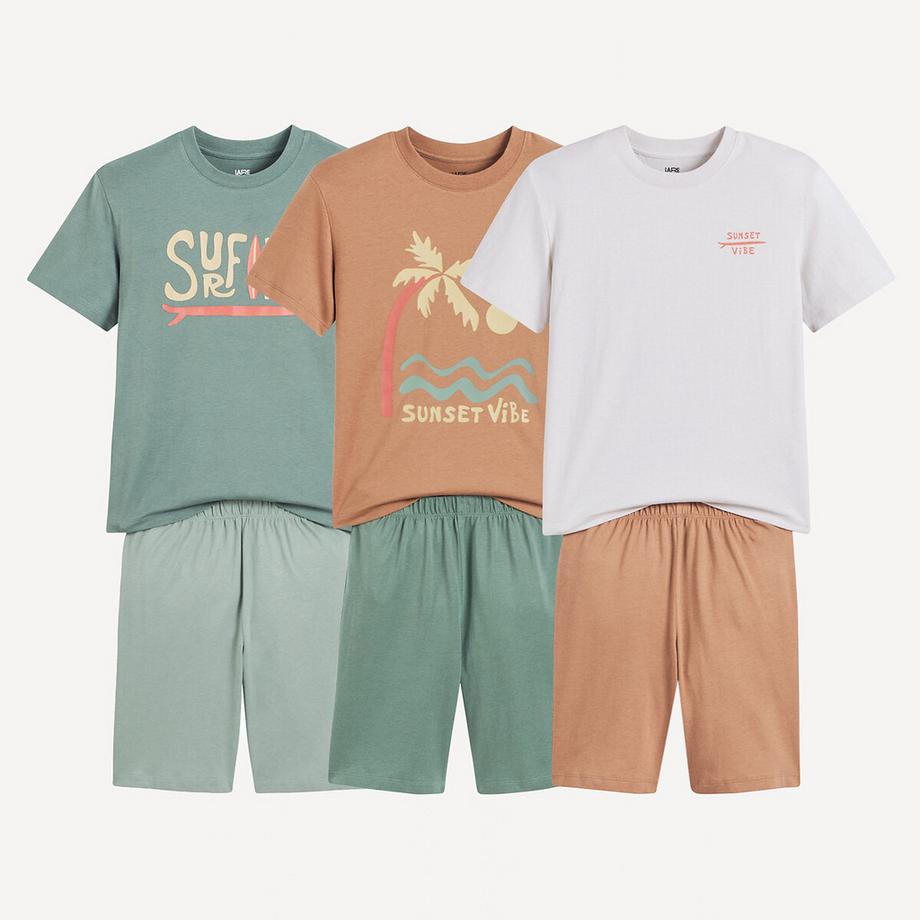 Lot de 3 pyjashorts coton