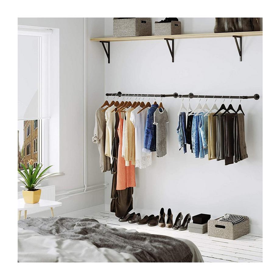 Calicosy Set di 2 appendiabiti neri per abbigliamento - L92 x P30 cm  