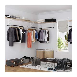 Calicosy Industrielle Wand-Kleiderstange, 60 kg Tragkraft, Schwarz  