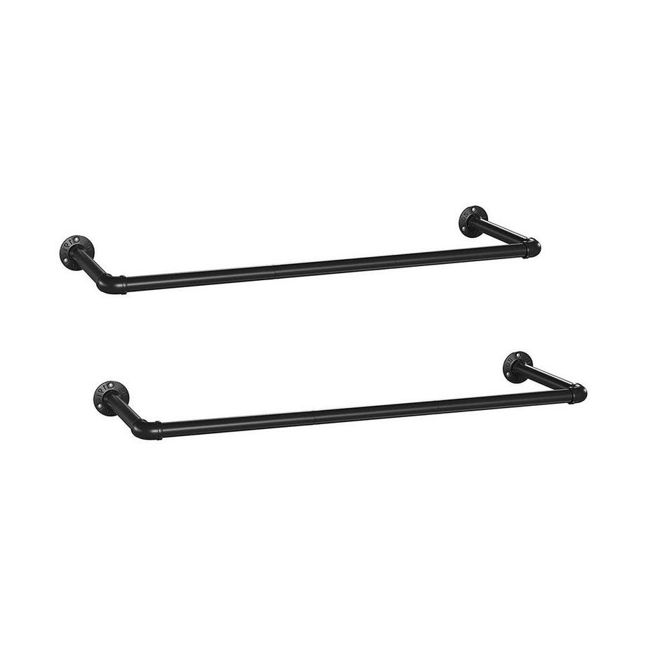 Industrielle Wand-Kleiderstange, 60 kg Tragkraft, Schwarz