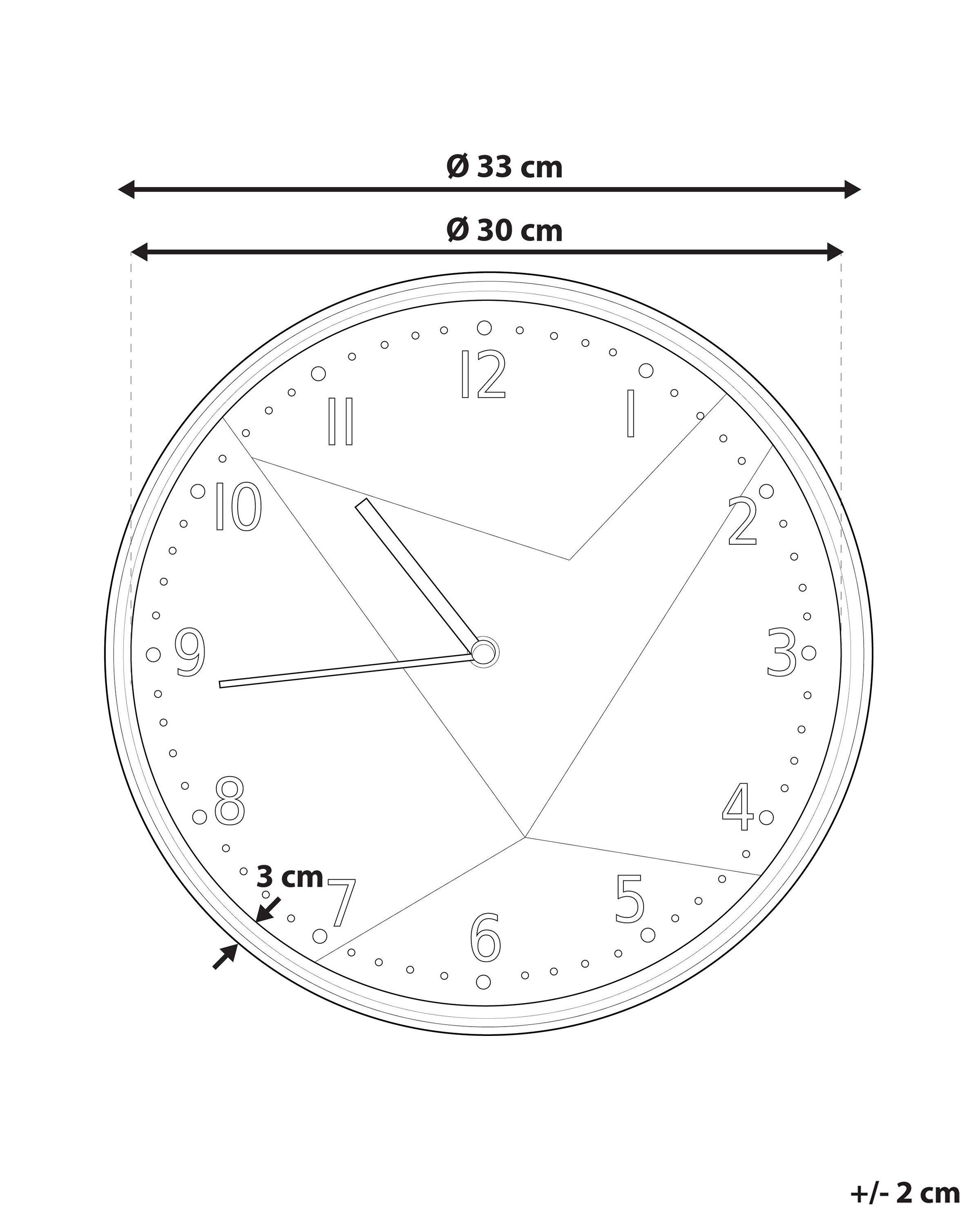 Beliani Wanduhr aus Glas Retro DAVOS  