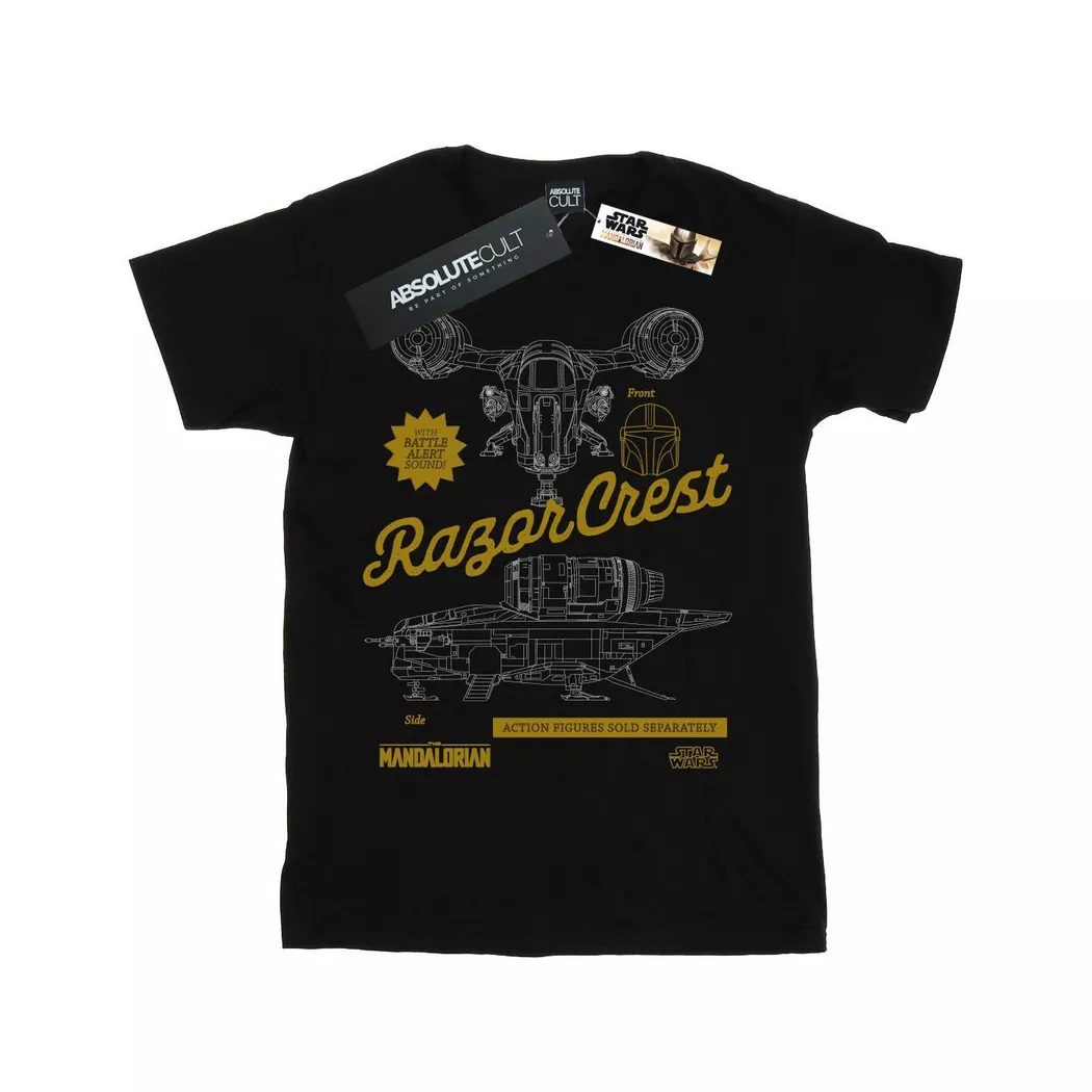 STAR WARS - The Mandalorian Razor TShirt, für Damen, Schwarz, Größe S