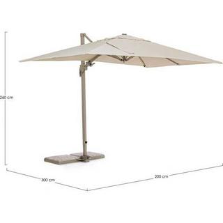 mutoni Parasol de jardin déporté Saragozza couleur sable 200x300  