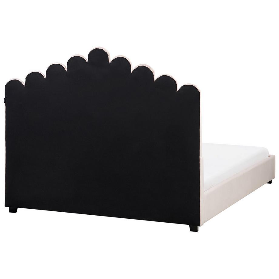 Beliani Lit avec sommier en Velours Glamour VINCENNES  