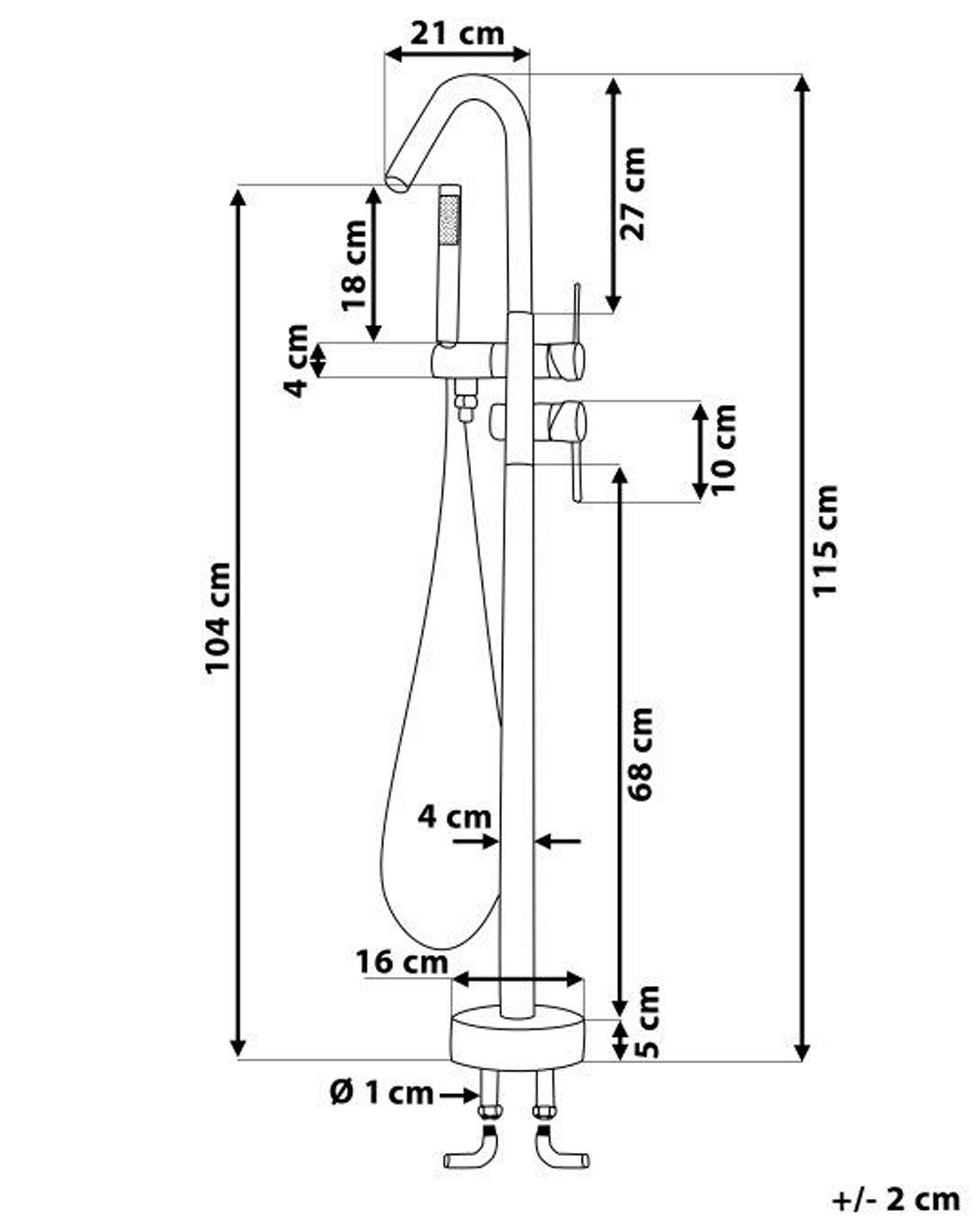 Beliani Freistehende Badewannenarmatur aus Messing Glamourös VICTORIA  