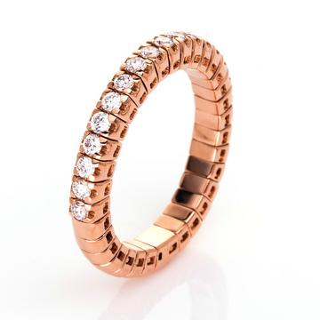 Mémoire-Ring 750/18K Rotgold Diamant 0.46ct.