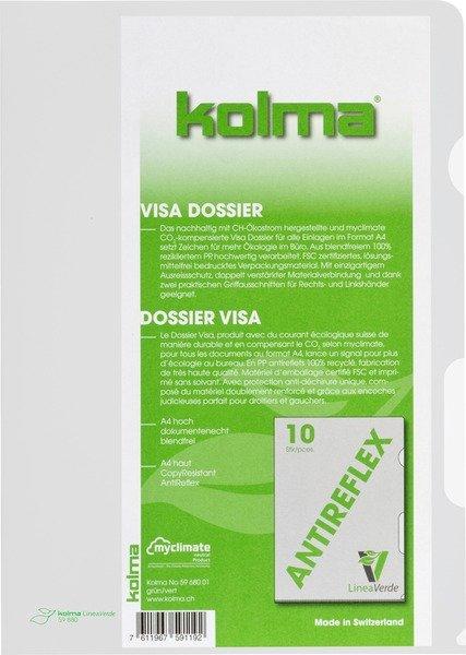 Kolma KOLMA Visa Dossier LineaVerde A4 59.680.00 transp.,CopyResistant 10 Stück  