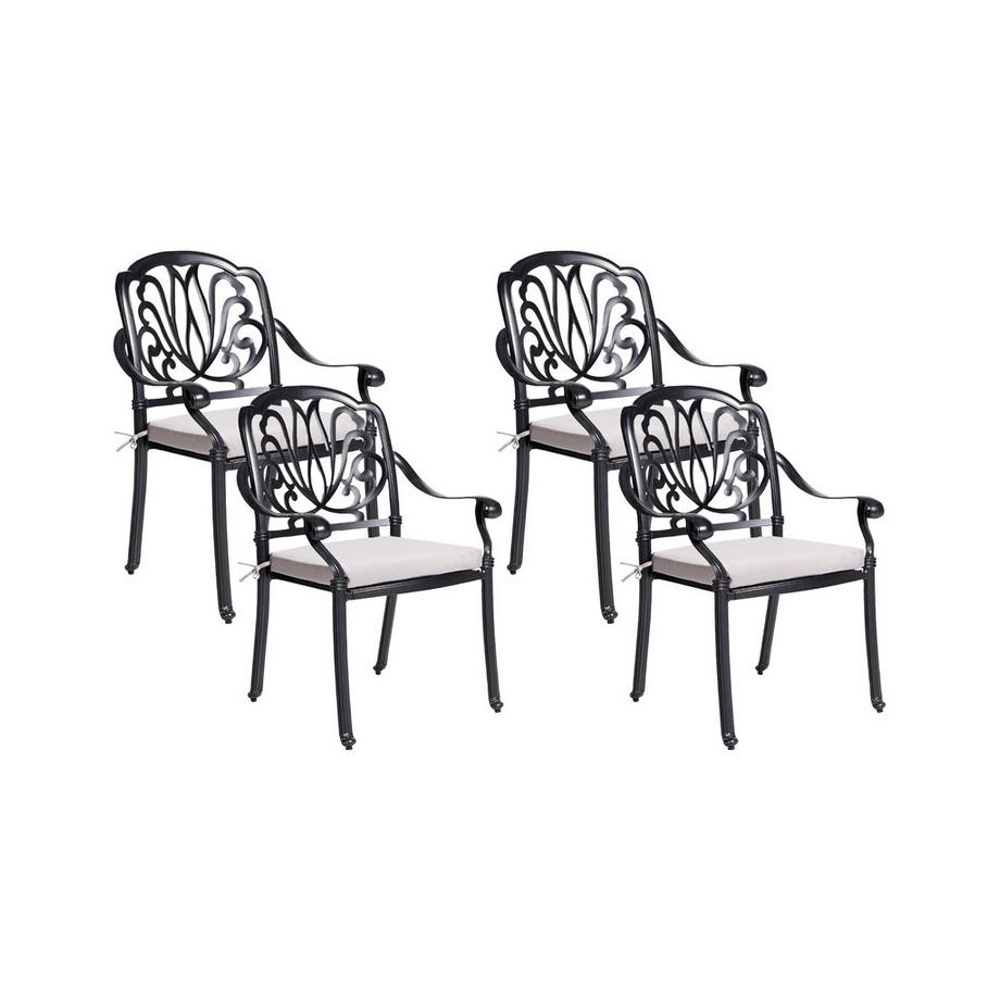 Set mit 4 Stühlen und Sitzkissen aus Aluminium  ANCONA