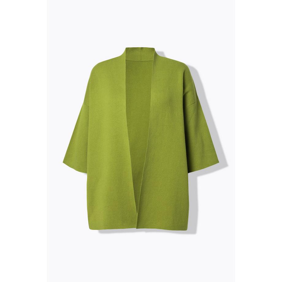 Ulla Popken Cardigan Oversized Ouvert Col Châle Manches Courtes  