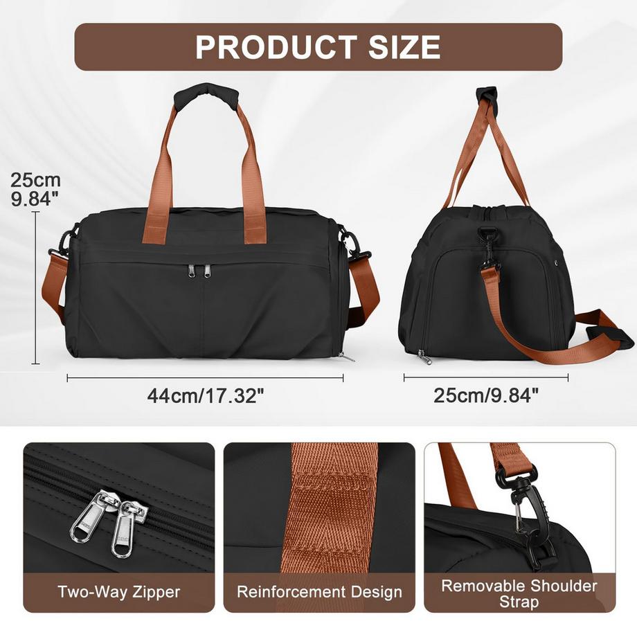 Only-bags.store Sac de sport avec compartiment à chaussures sac de voyage weekender bagage à main  