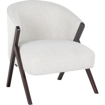 Fauteuil Mia blanc marron foncé