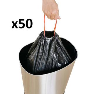 Kitchen Move  Lot de 50 sacs poubelles 60L avec lien coulissant Ultra résistants 