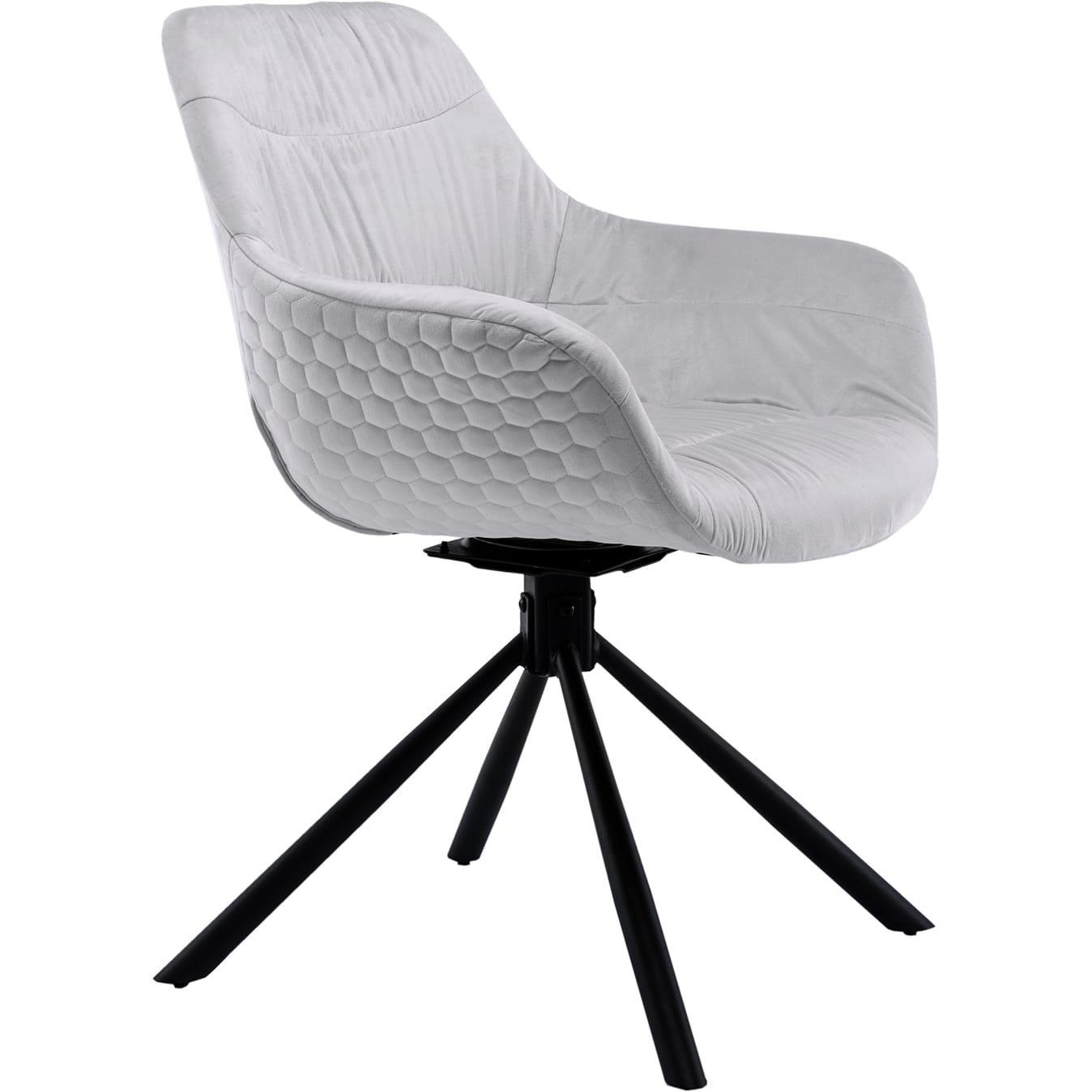 mutoni Chaise de salle à manger avec accoudoirs Gribstox gris clair  