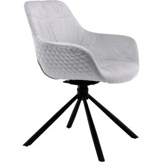 mutoni Chaise de salle à manger avec accoudoirs Gribstox gris clair  