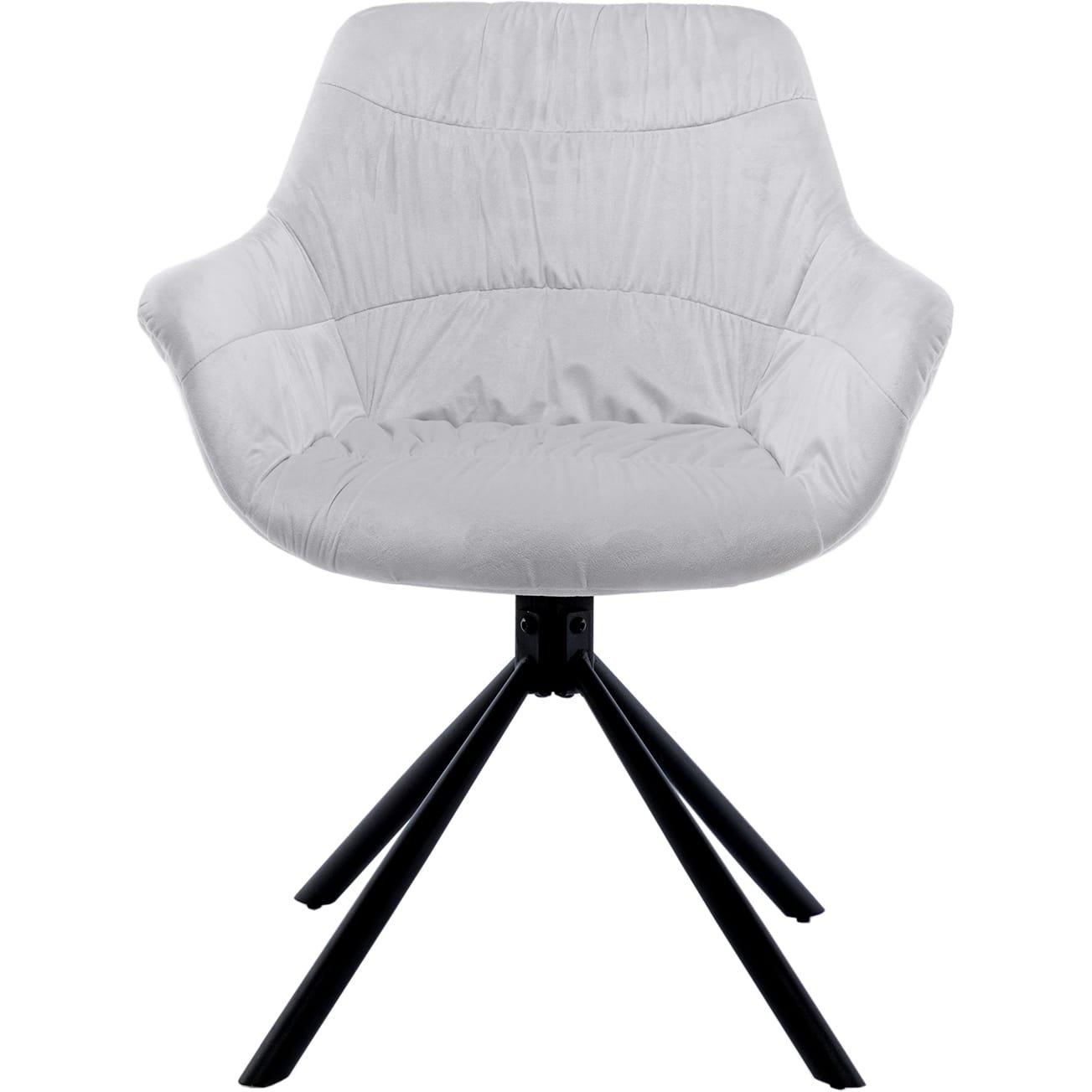 mutoni Chaise de salle à manger avec accoudoirs Gribstox gris clair  