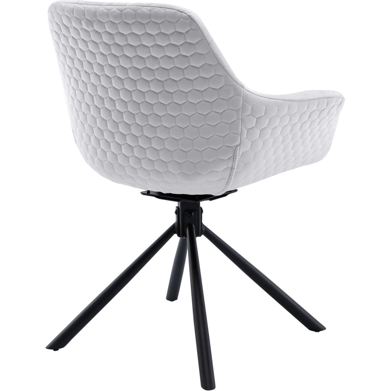 mutoni Chaise de salle à manger avec accoudoirs Gribstox gris clair  