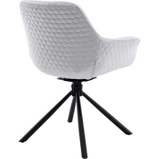 mutoni Chaise de salle à manger avec accoudoirs Gribstox gris clair  