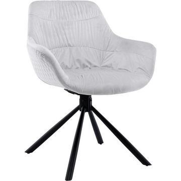 Chaise de salle à manger avec accoudoirs Gribstox gris clair