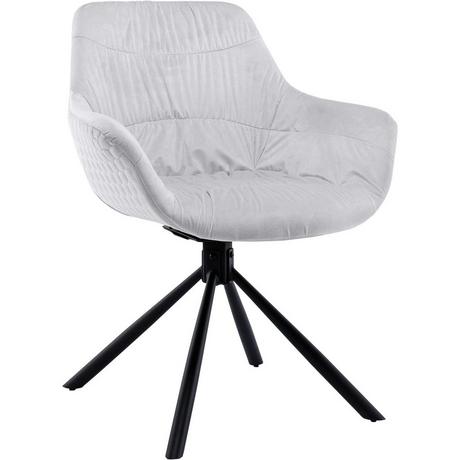 mutoni Chaise de salle à manger avec accoudoirs Gribstox gris clair  