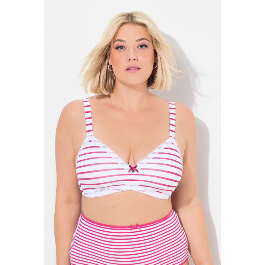 Ulla Popken Soutien-gorge sans Armatures Bonnets Souples Rayures  