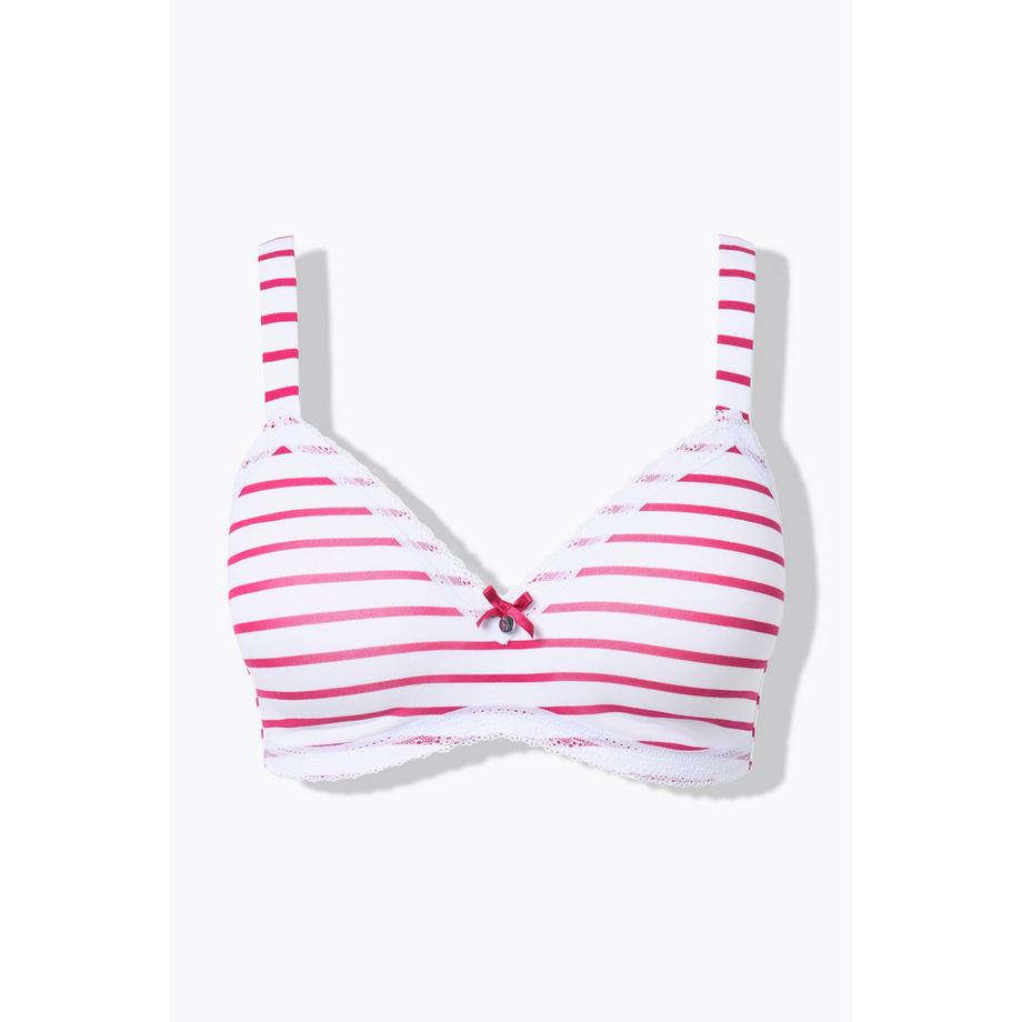 Ulla Popken Soutien-gorge sans Armatures Bonnets Souples Rayures  