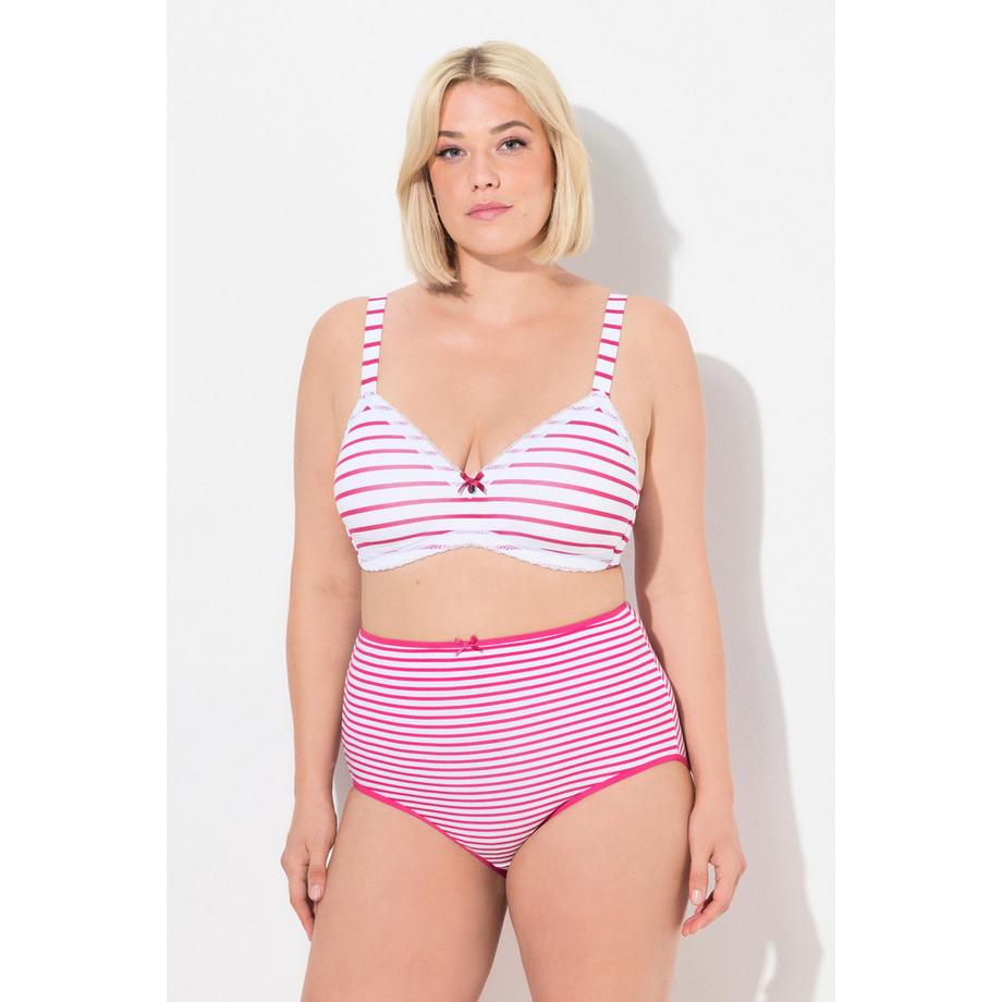 Ulla Popken Soutien-gorge sans Armatures Bonnets Souples Rayures  