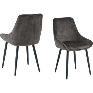 mutoni Chaise de salle à manger Jokra gris foncé (lot de 2)  