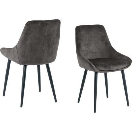 mutoni Chaise de salle à manger Jokra gris foncé (lot de 2)  