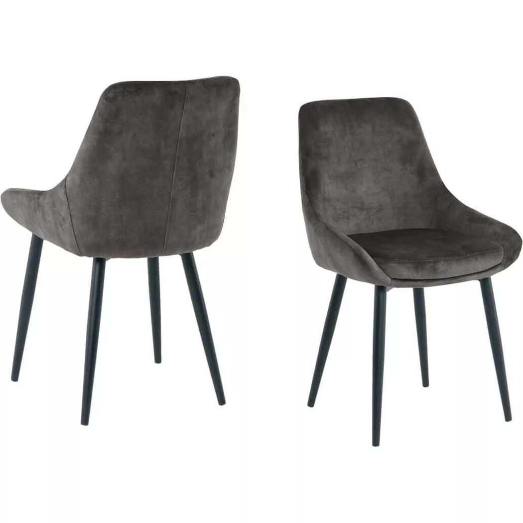 mutoni - Esszimmerstuhl Jokra dunkelgrau (2er-Set), One Size