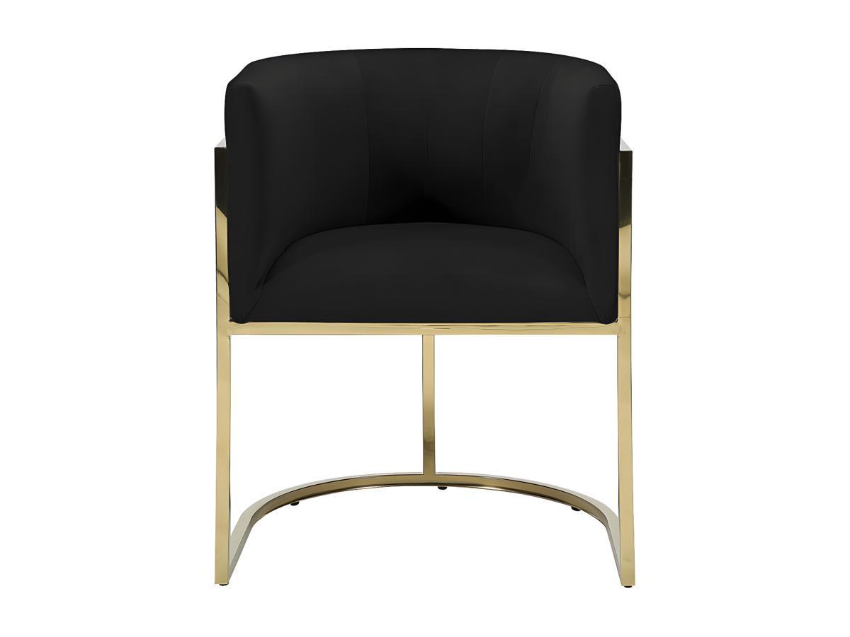 PASCAL MORABITO Stuhl mit Armlehnen PERIA Samt Metall Goldfarben  