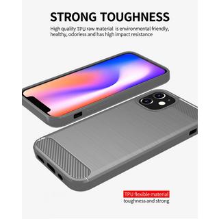 Cadorabo  Hülle für Apple iPhone 12 MINI TPU Silikon Edelstahl-Karbonfaser Optik 