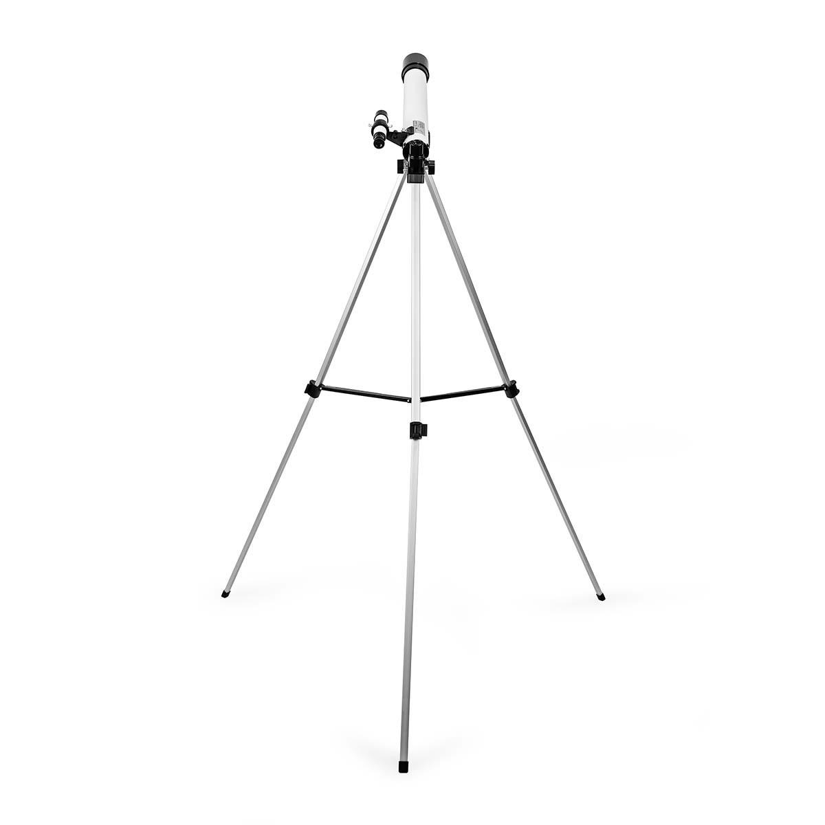Nedis  Telescopio | Apertura: 50 mm | Lunghezza focale: 600 mm | Mirino: 5 x 24 | Altezza massima di lavoro: 125 cm | Treppiede | Nero / Bianco 