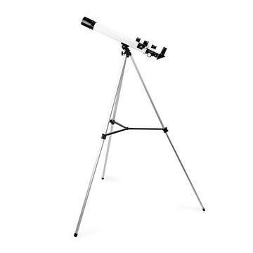 Telescopio | Apertura: 50 mm | Lunghezza focale: 600 mm | Mirino: 5 x 24 | Altezza massima di lavoro: 125 cm | Treppiede | Nero / Bianco