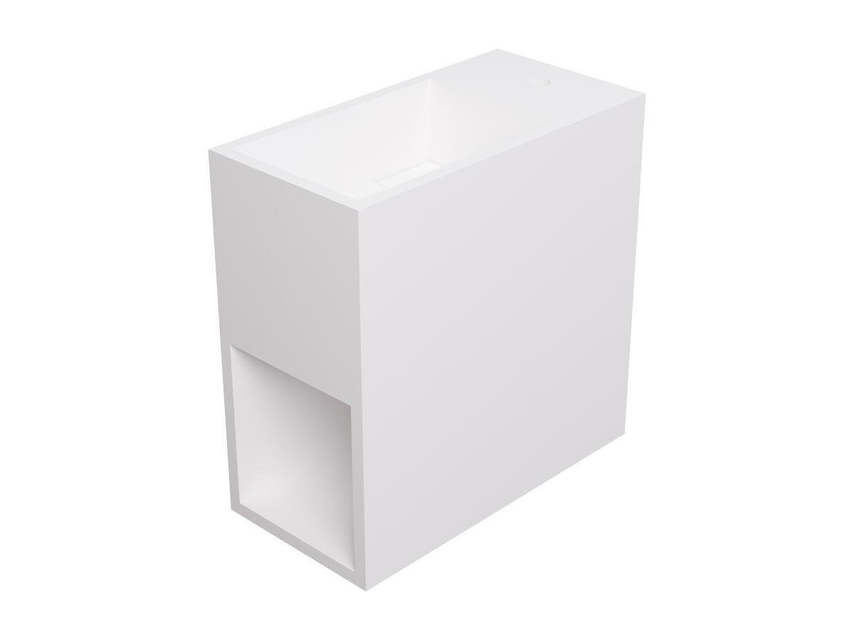 SHOWER DESIGN Mobile lavabo sospeso con nicchia 40 cm in Solid Surface Bianco - PUMORI  