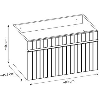 Vente-unique Mobile sotto lavabo sospeso scanalato 80 cm Rosa - SATARA  