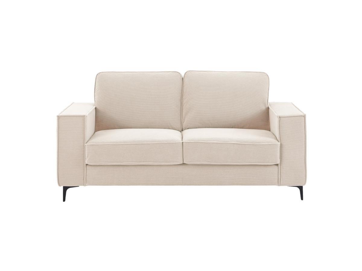 Vente-unique Sofa 2-Sitzer - Cord - Beige - OLMEDA  