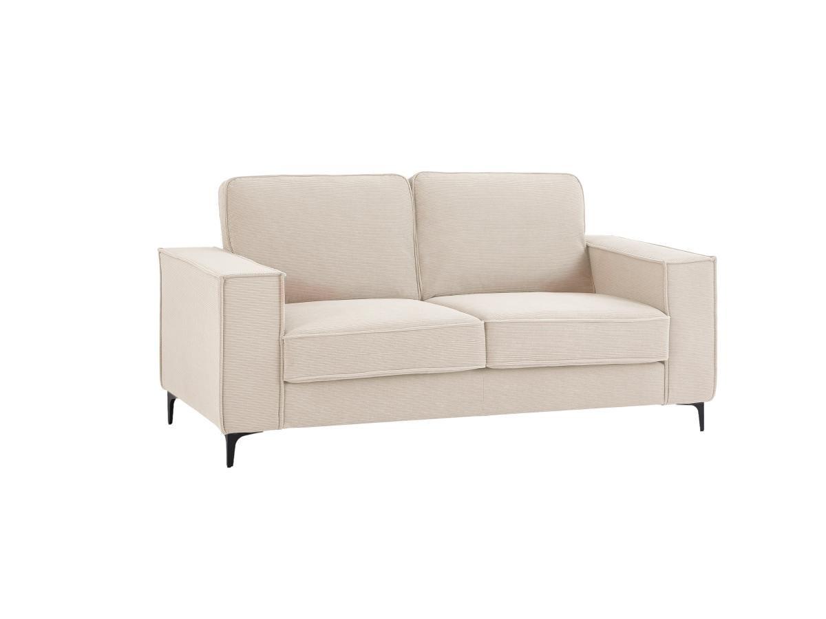 Vente-unique Sofa 2-Sitzer - Cord - Beige - OLMEDA  