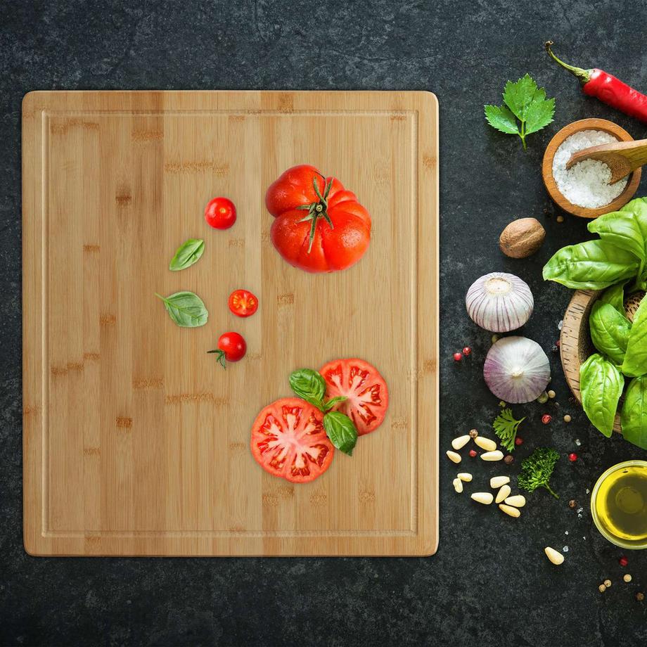 B2X Planche à découper en bambou avec encoche  