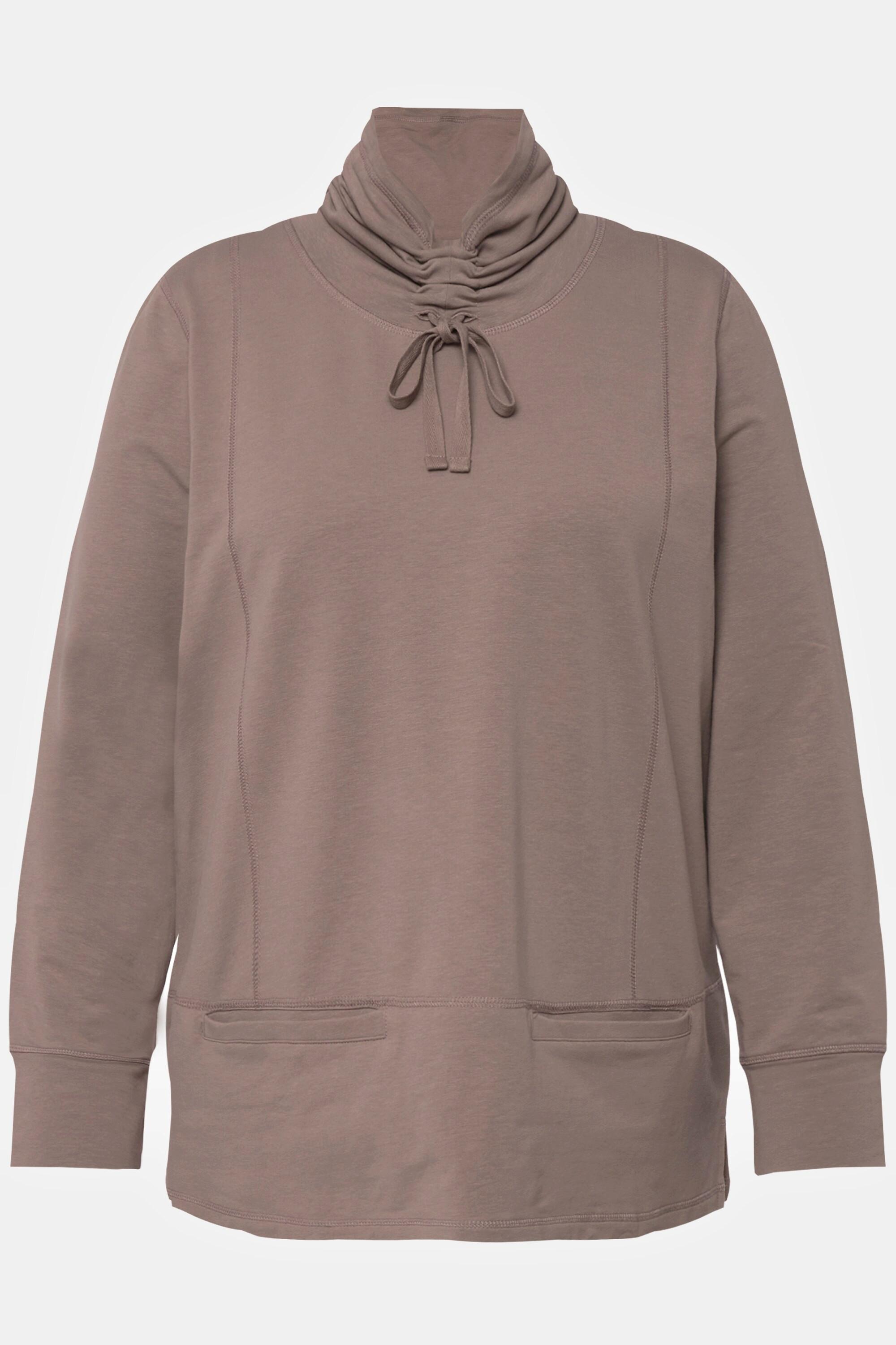 Ulla Popken  Sweatshirt, Stehkragen, Taschen, Langarm, Biobaumwolle 