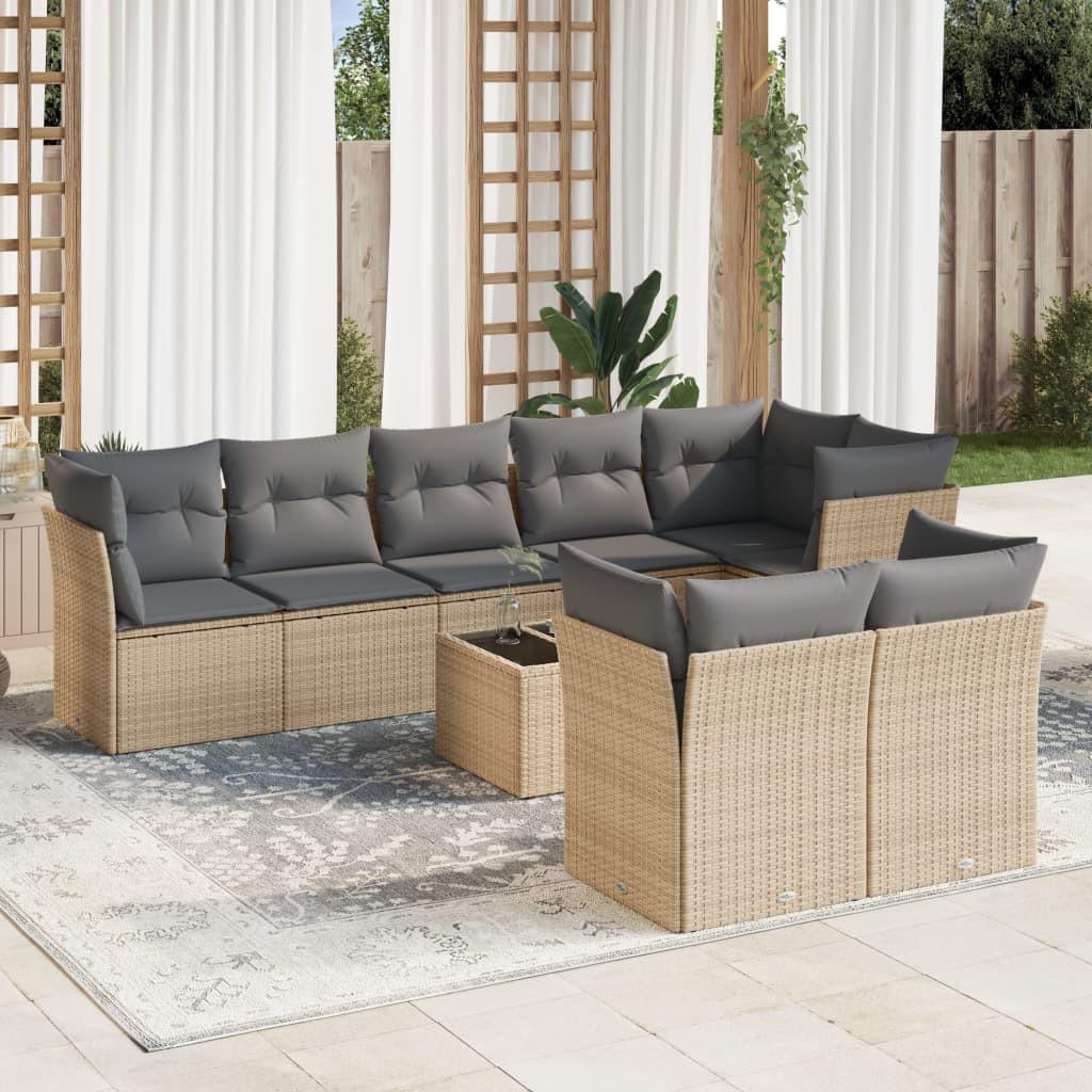 VidaXL set divano da giardino Polirattan  