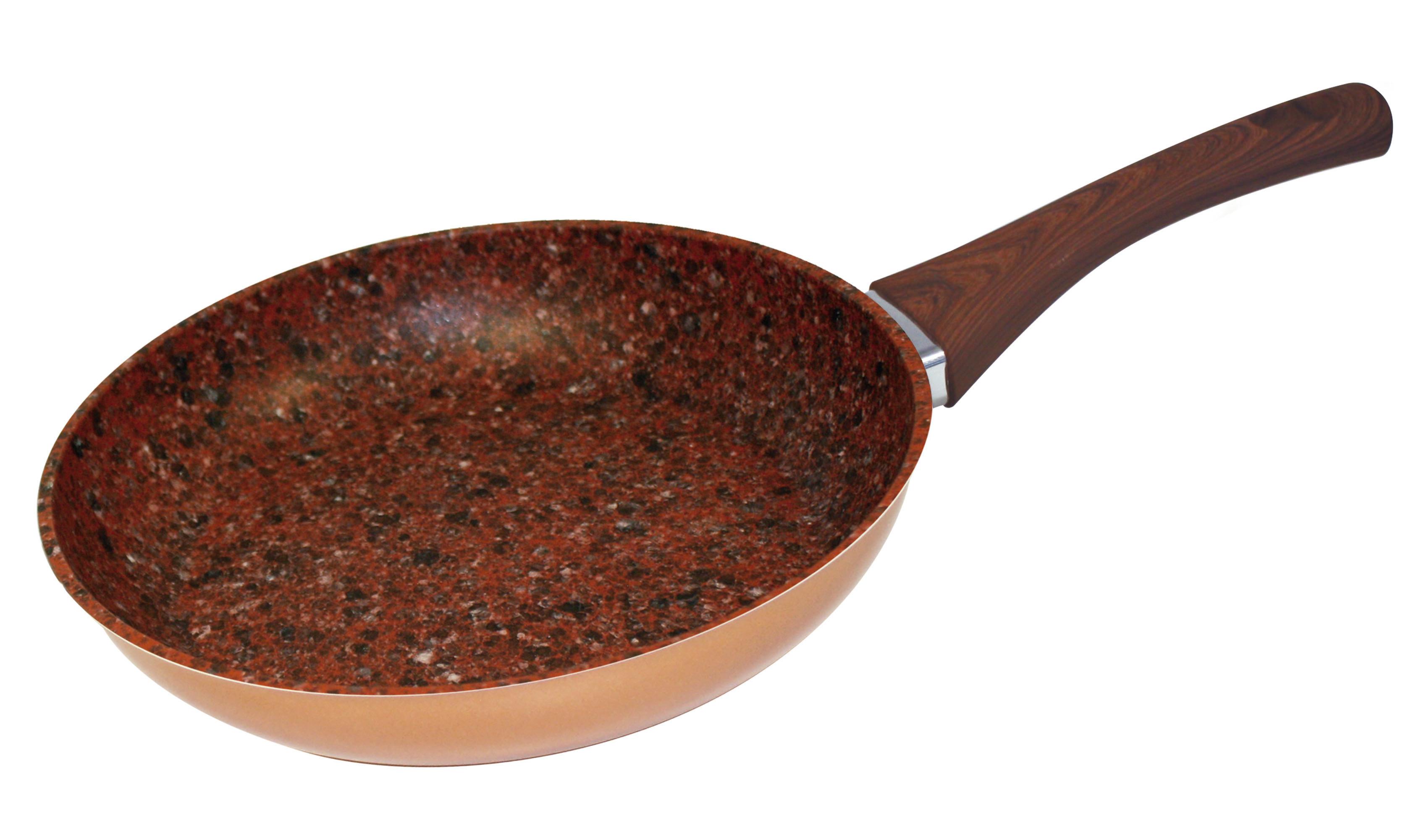 STARLYF Copper & Stone Pan 24cm - Padella con rivestimento in rame e pietra, rotonda da 24 cm  