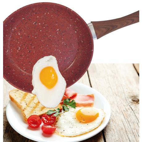 STARLYF Copper & Stone Pan 24cm - Padella con rivestimento in rame e pietra, rotonda da 24 cm  