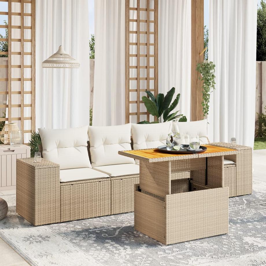 VidaXL set divano da giardino Polirattan  