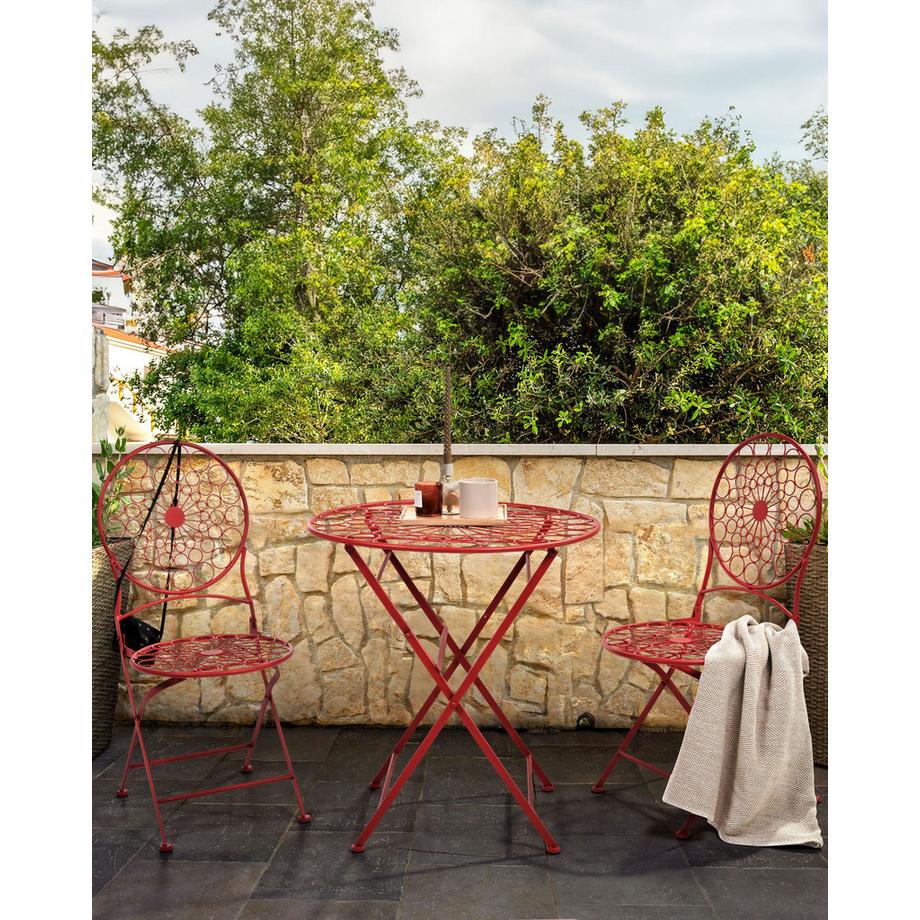 Beliani Gartenstuhl 2er Set aus Eisen  SCARIO  