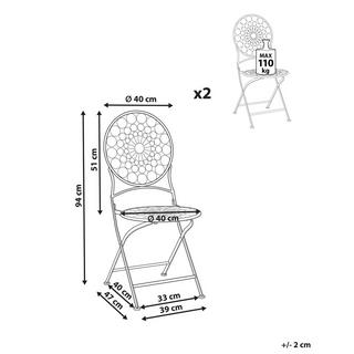 Beliani Set di 2 sedie da giardino en Ferro Retrò SCARIO  