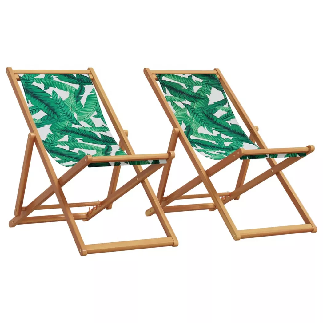 VidaXL - Chaise de plage bois, One Size, Vert