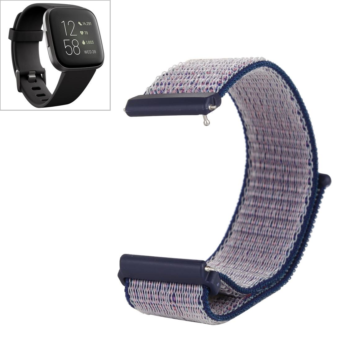 Cover-Discount  Fitbit Versa 1 / 2 - Bracciale in nylon con velcro blu 